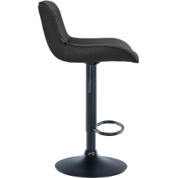 Tabouret de bar Vonore, tissu : noir/gris foncé