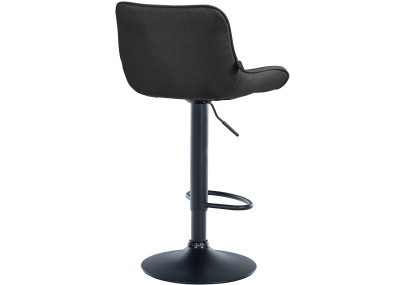 Tabouret de bar Vonore tissu noir gris foncé