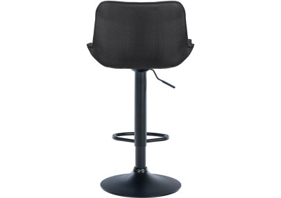 Tabouret de bar Vonore, tissu : noir/gris foncé