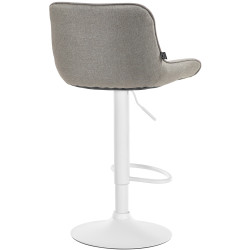 Taburete de bar Vonore en tela Gris topo,Blanco