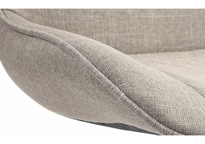 Tabouret de bar Vonore, tissu, blanc/taupe