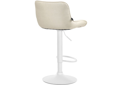 Taburete de bar Vonore en tela Crema,Blanco
