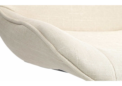 Taburete de bar Vonore en tela Crema,Blanco