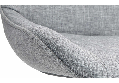 Tabouret de bar Vonore, tissu, blanc/gris