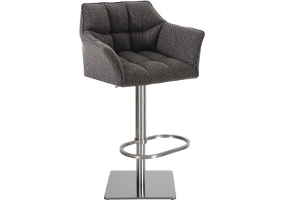 Tabouret de bar Damaso E, tissu gris titane