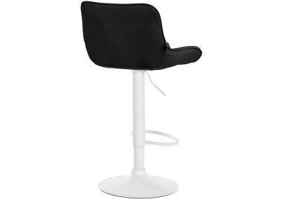 Tabouret de bar Vonore, tissu, blanc/noir
