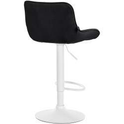 Tabouret de bar Vonore, tissu blanc noir