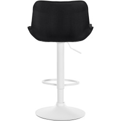 Tabouret de bar Vonore, tissu, blanc/noir