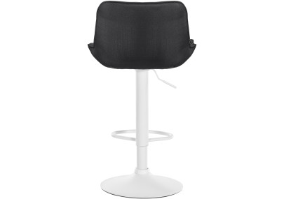 Tabouret de bar Vonore tissu blanc gris foncé