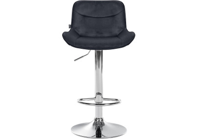 Tabouret de bar Vonore velours chrome noir