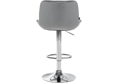 Tabouret de bar Vonore velours gris chrome