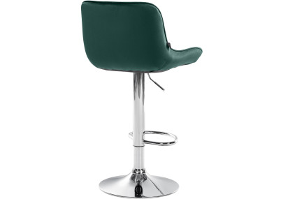 Tabouret de bar Vonore velours vert chrome