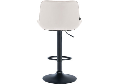Tabouret de bar Vonore en velours, noir et crème