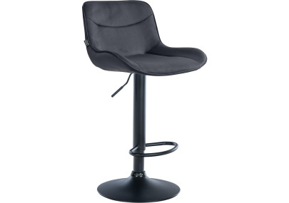 Tabouret de bar Vonore velours noir noir