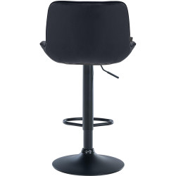 Tabouret de bar Vonore en velours noir noir