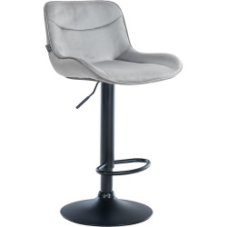 Tabouret de bar Vonore en velours noir gris