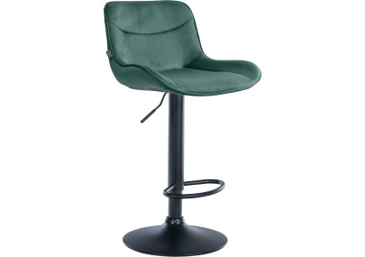 Tabouret de bar Vonore en velours, noir/vert