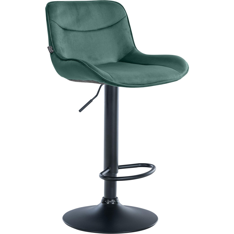 Taburete de bar Vonore en terciopelo Verde,Negro