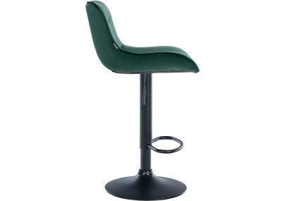 Tabouret de bar Vonore en velours, noir/vert
