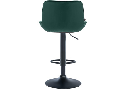 Tabouret de bar Vonore en velours, noir/vert