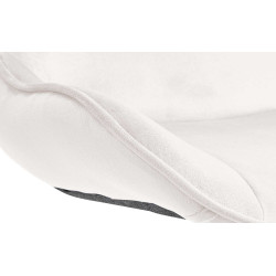 Tabouret de bar Vonore en velours blanc crème