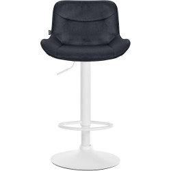 Tabouret de bar Vonore en velours, blanc/noir
