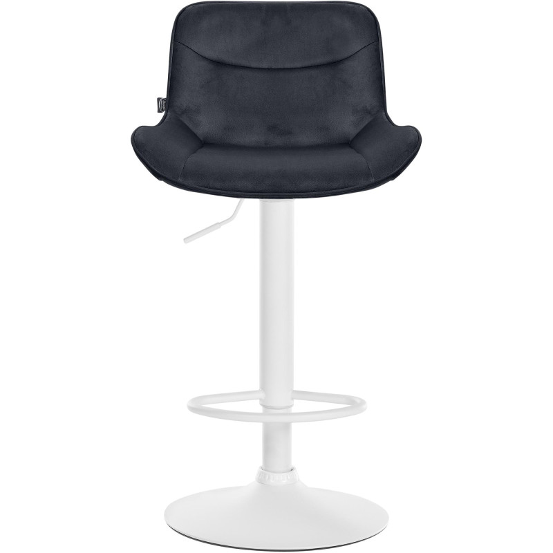 Tabouret de bar Vonore en velours blanc noir