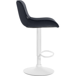 Tabouret de bar Vonore en velours, blanc/noir