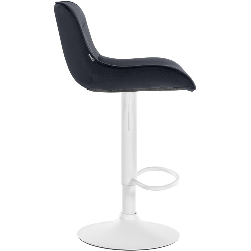 Tabouret de bar Vonore en velours blanc noir