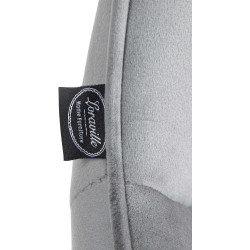 Tabouret de bar Vonore en velours blanc gris