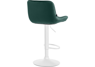 Tabouret de bar Vonore velours blanc vert