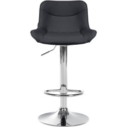 Tabouret de bar Vonore, similicuir, chrome noir