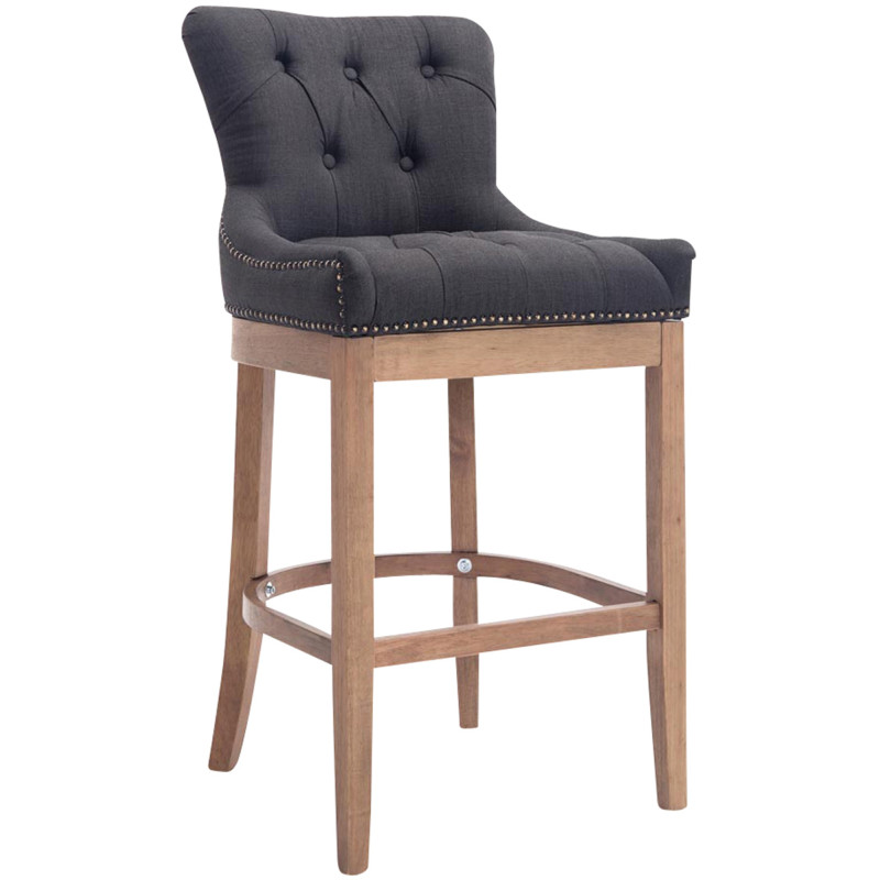 Tabouret de bar en tissu Lakewood, lumière antique gris foncé