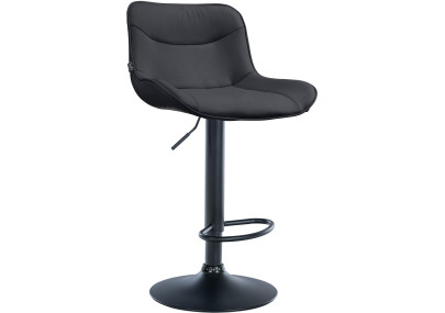 Tabouret de bar Vonore simili cuir noir noir