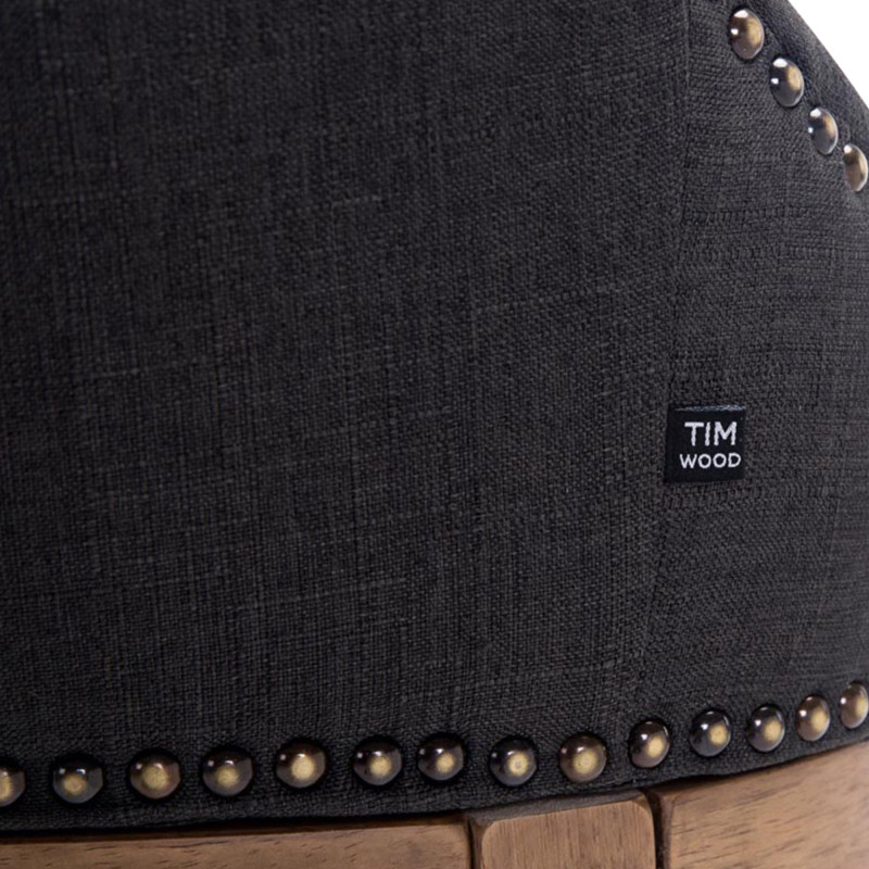 Taburete Lakewood en Tela & Madera clara Gris oscuro