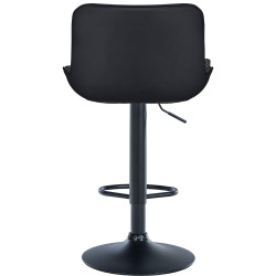 Tabouret de bar Vonore, similicuir, noir noir