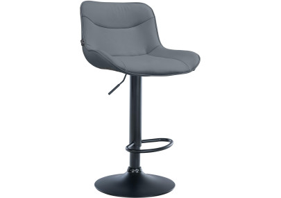 Tabouret de bar Vonore, similicuir, noir/gris