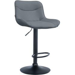 Tabouret de bar Vonore, similicuir, noir gris