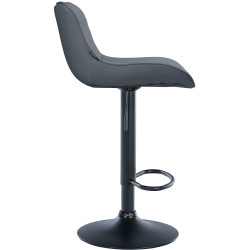 Tabouret de bar Vonore, similicuir, noir gris