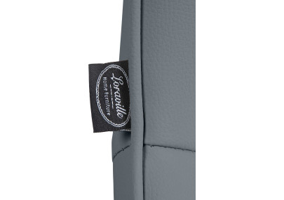 Tabouret de bar Vonore, similicuir, noir/gris