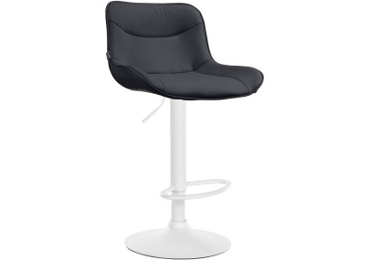 Tabouret de bar Vonore en cuir artificiel blanc noir