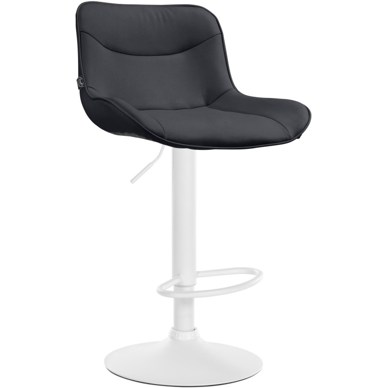 Tabouret de bar Vonore en cuir artificiel blanc noir