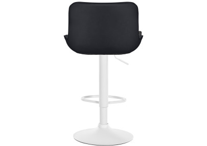 Tabouret de bar Vonore en cuir artificiel blanc noir