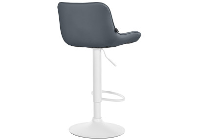 Tabouret de bar Vonore, similicuir, blanc/gris