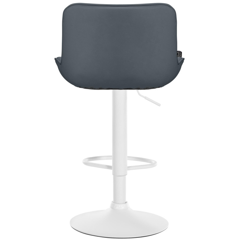 Tabouret de bar Vonore, similicuir, blanc gris
