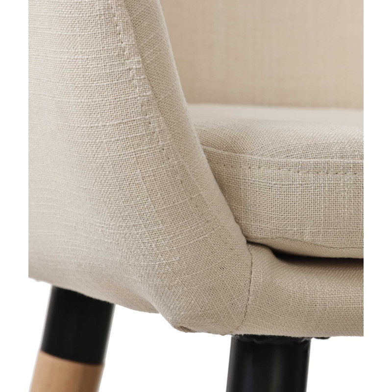 Tabouret de bar en tissu Grant beige