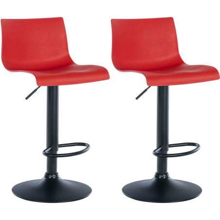 Ensemble de 2 tabourets de bar en plastique Branford rouge