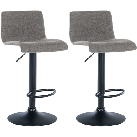 Ensemble de 2 tabourets de bar Branford en tissu gris clair