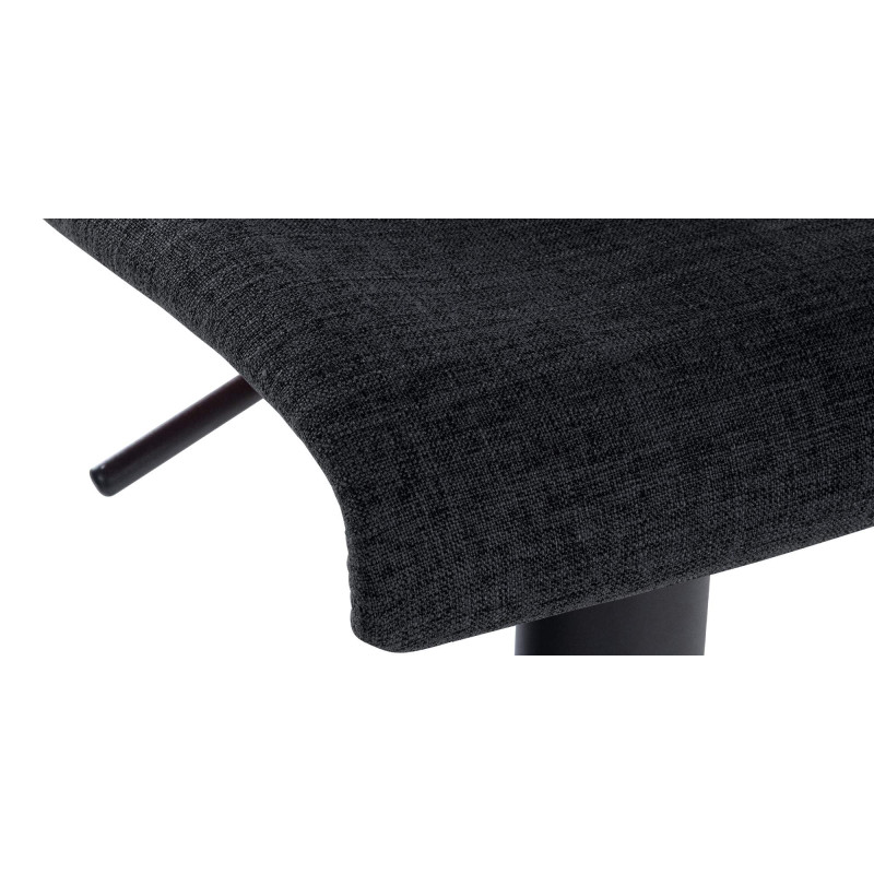 Ensemble de 2 tabourets de bar en tissu Branford noir
