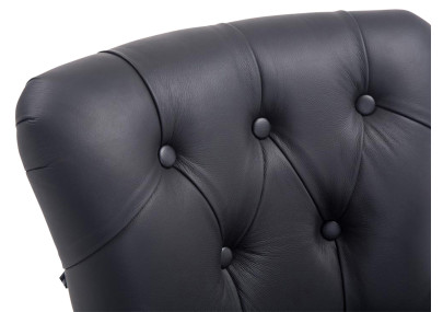 Sgabello Lakewood vera pelle antico-scuro nero